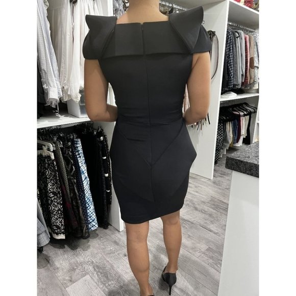 Marchesa Black 100% Silk Designer Sheath Dress $795 - Picture 5 of 10